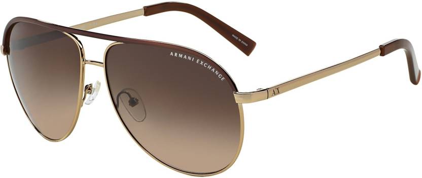 Buy A/X ARMANI EXCHANGE Aviator Sunglasses Brown For Men & Women Online @  Best Prices in India 