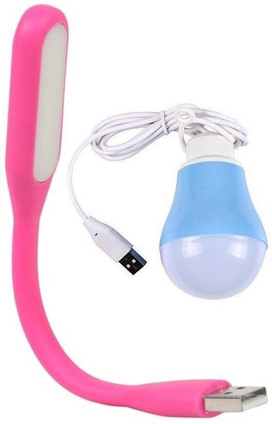 Gadget Deals Combo of Portable, Flexible USB LED Light and Mini USB Wired Bulb (90% Energy Saving with hanger) for emergency (colors may vary) Led Light