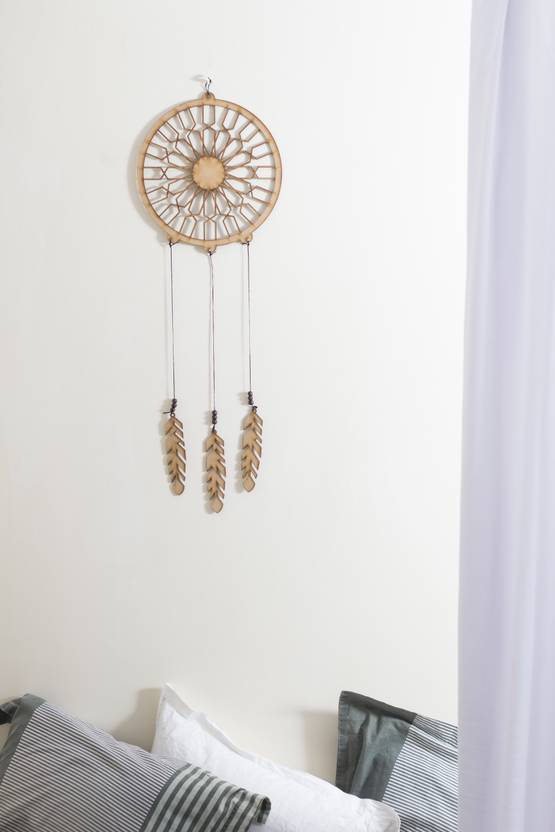 Di Kraft Handmade Wooden Cutout Dream Catcher Wall Hanging