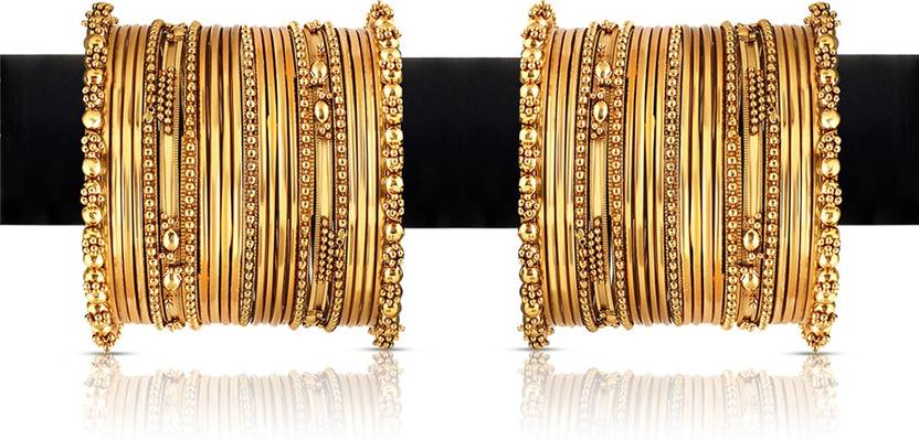 Sapna Fx Metal Gold Plated Bangle Set - 