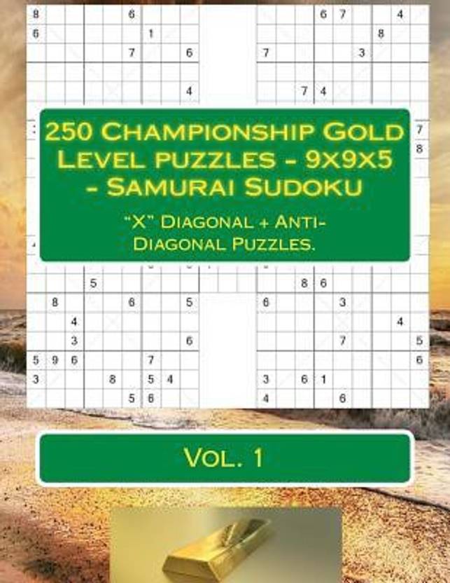 250 Championship Gold Level Puzzles 9x9x5 Samurai Sudoku - 
