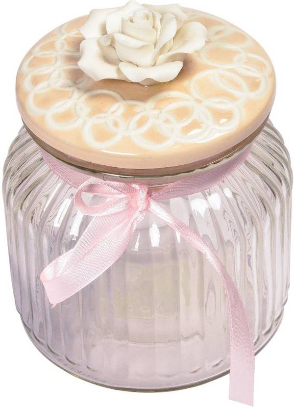 Scrafts Rose Beige Glass Container Decoration Jar Storage Bottle