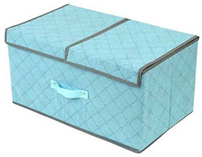 House Of Quirk Charcoal Divider Foldable Storage Box For Socks Bra House Of Quirk Charcoal Divider Foldable Storage Box For Socks Bra Tie Scarf Blue