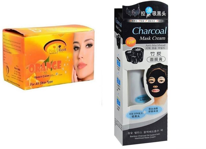 Pink Root Orange Bleach 250g Charcoal Mask Cream Anti Blackhead
