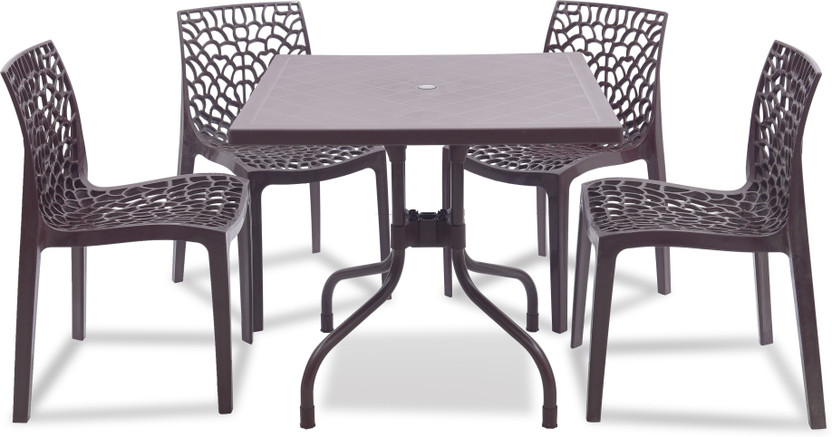 Supreme Plastic Table & Chair Set(Finish Color - Brown, DIY(Do-It-Yourself))