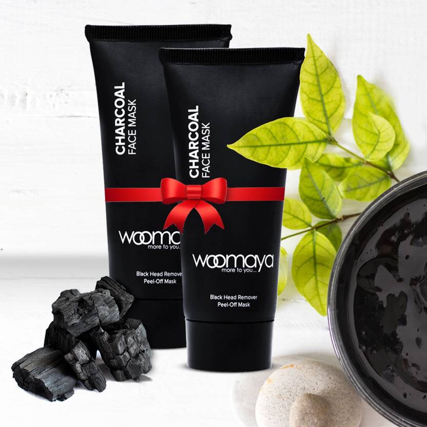 woomaya Charcoal Purifying Oil Control Black Peel Off Mask for Whiteheads Blackheads Removal Pack of 2