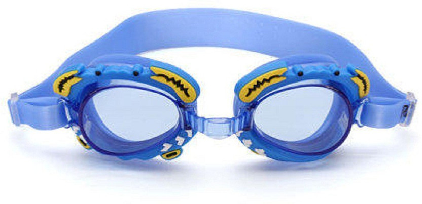 JERN Kids Cartoon Anti fog Swimming Goggles with Zipper Bag Swimming Goggles(Blue)