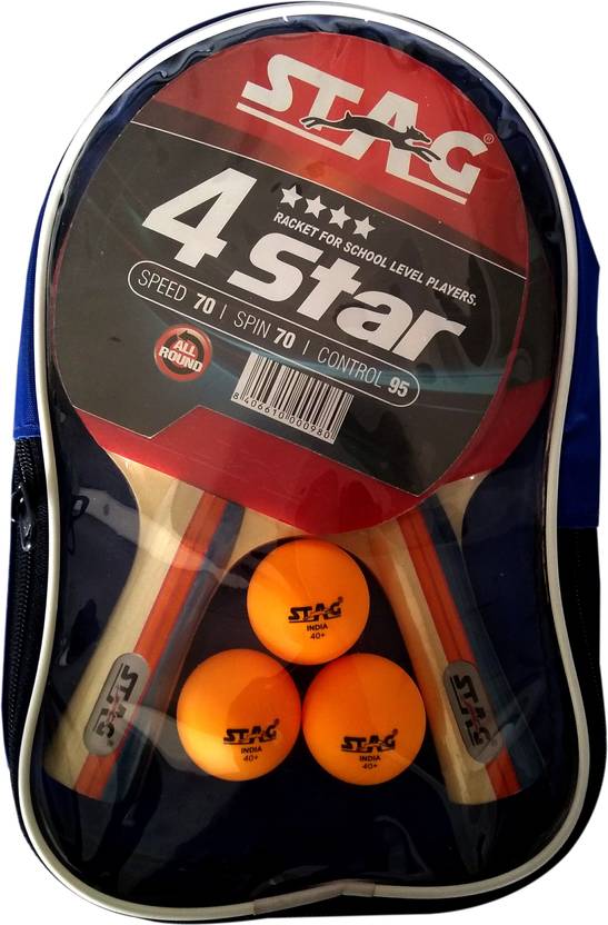 Stag 4 Star Playset With 2 Bat 3 Balls Table Tennis Kit