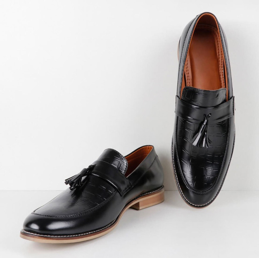 Jet Black Tassel Premium Leather Formal 