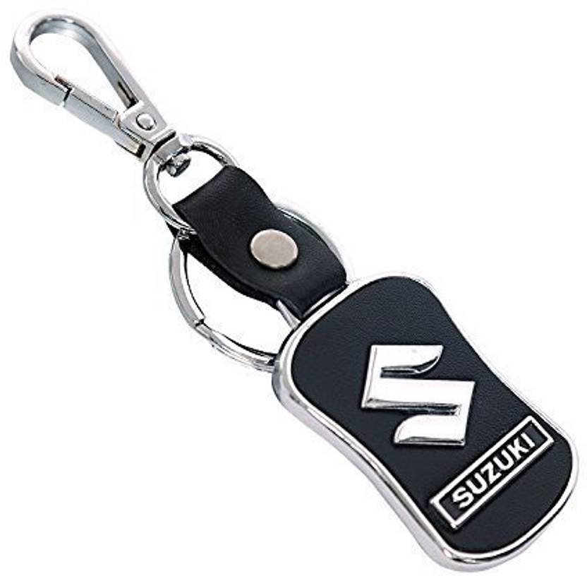 Universal Aai Suzuki Leather Black Car Logo Keychain Key Chain Price in