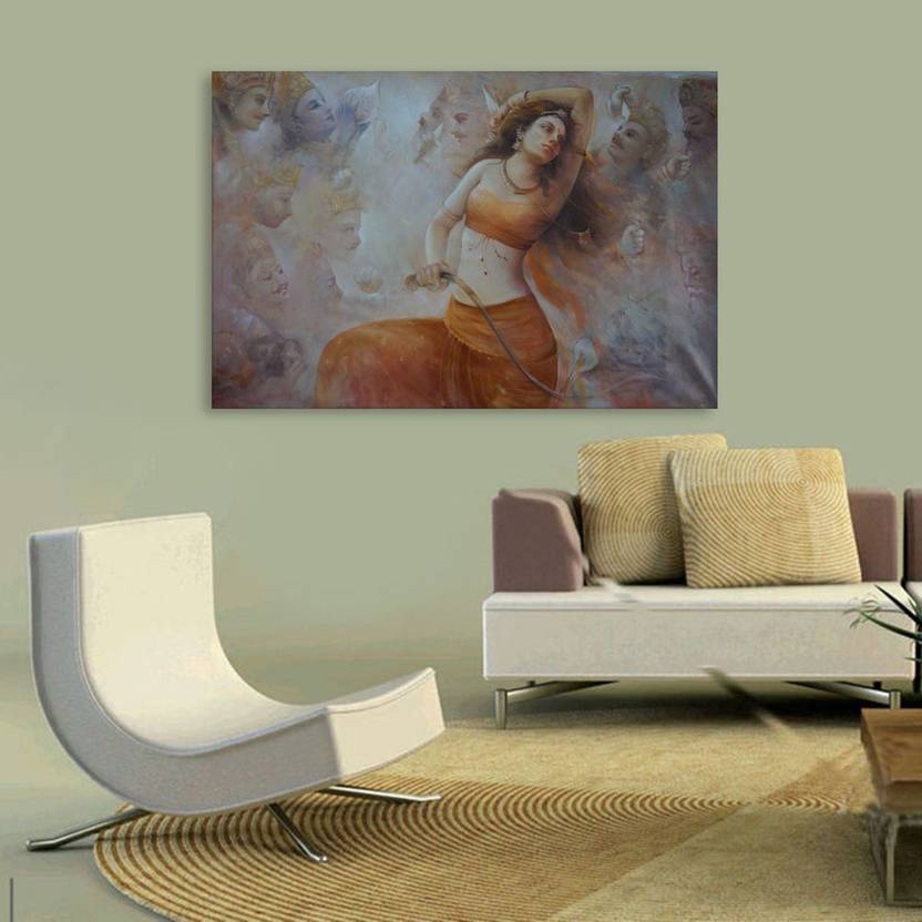 Inephos Unframed Canvas Painting Beautiful Indian Women