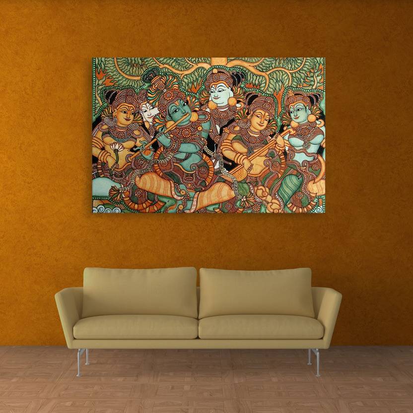 Inephos Unframed Canvas Painting Kerala Mural Art Wall