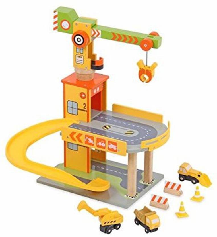 mentari Wooden Toy Garage Construction Play Set XLarge Kids