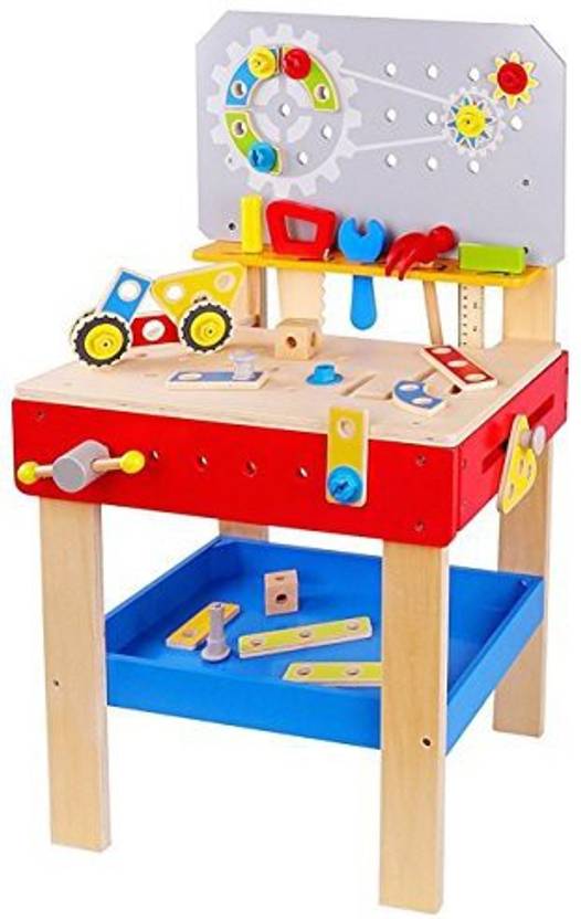Pidoko Kids Wooden Workbench With Tools And Accessories Pretend