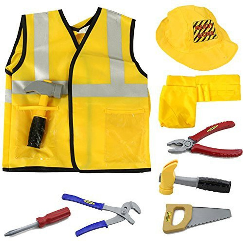 5 4 Ilearn Construction Worker Costume Role Play Kit Set Iplay