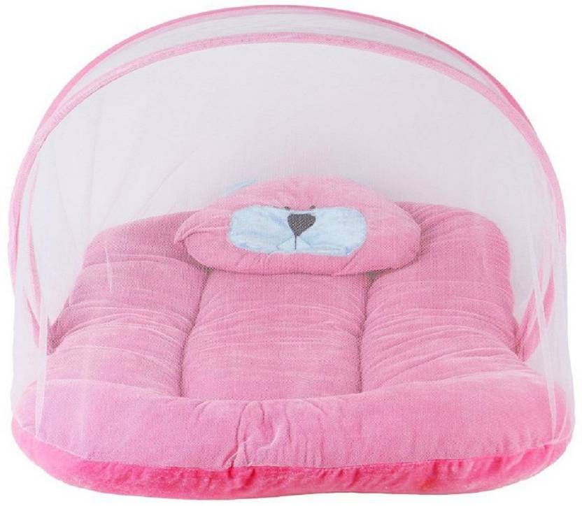 Bambino Pink Nylon Mosquito Net 80 Cm 50 Cm Standard Crib