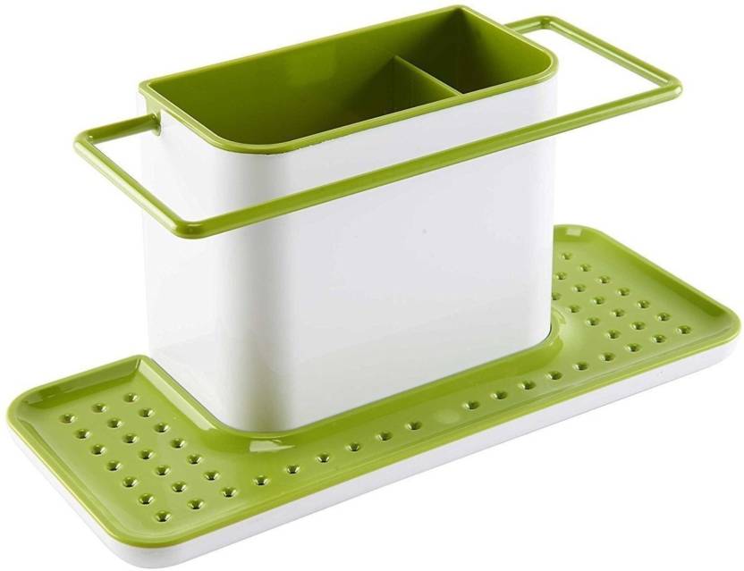 Saiyam Sink Caddy 3 In 1 Kitchen Sink Organizer For Dishwasher Liquid Brush Cloth Soap Sponge Etc Plastic Kitchen Rack