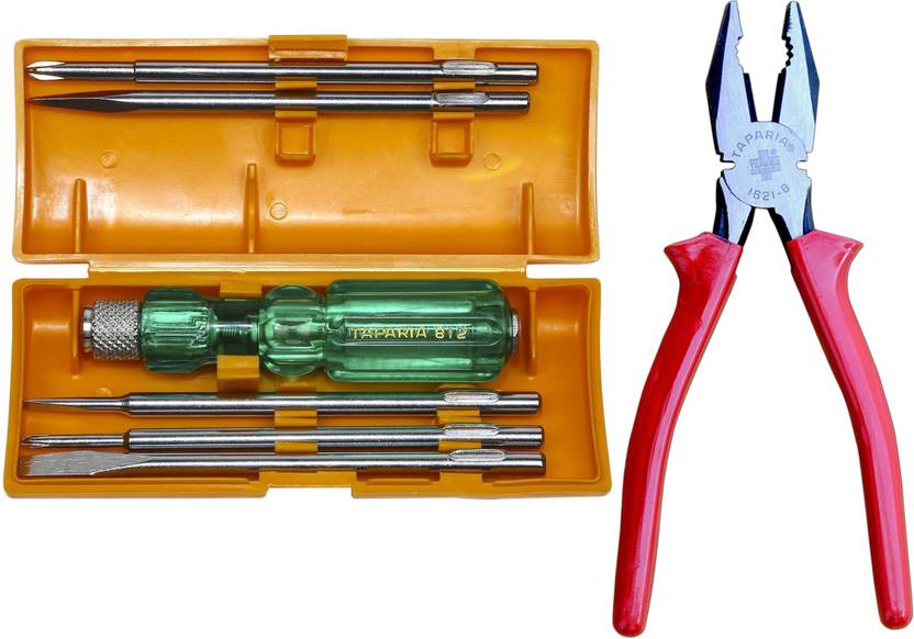 TAPARIA 812 6 pc screwdriver set and 8 inch/200 mm insulated heavy duty