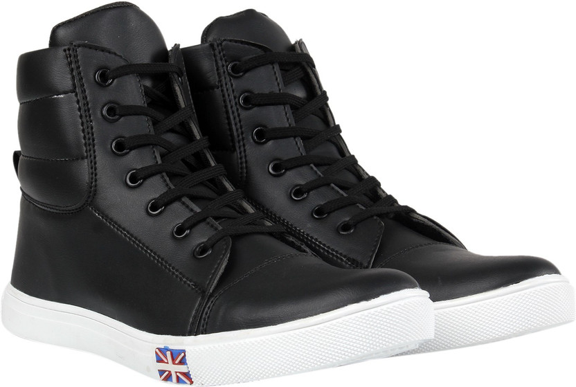 Black long sneakers clearance