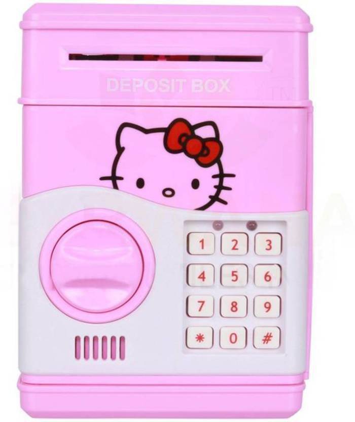 Akshat Electronic Money Bank Hello Kitty Print Pink Coin Bank - 