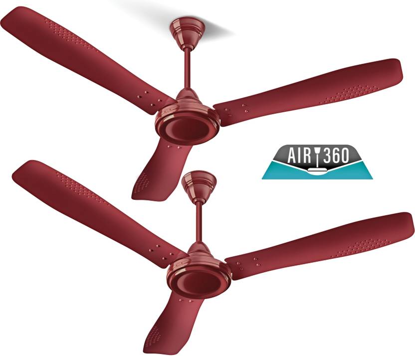 Crompton Air 360 Luster Brown Pack Of 2 3 Blade Ceiling Fan