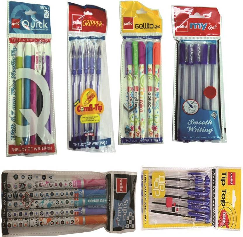 Cello TIP TOP DARK BALL PEN+MY GEL PEN+GELLITO GEL PEN+GRIPPER COMFI