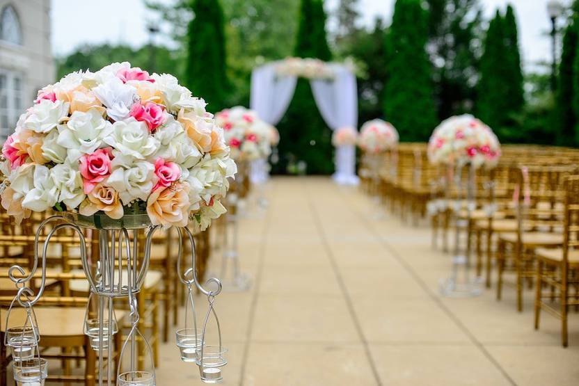 Azohp8715 Aisle Bouquet Flowers Pink Flower Decoration Paper