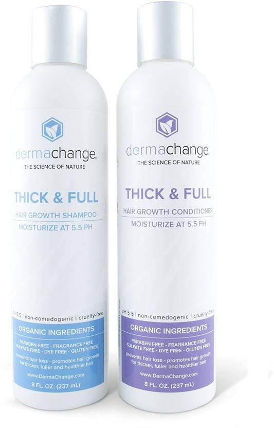 Dermachange Organic Vegan Hair Growth Shampoo And Conditioner Set