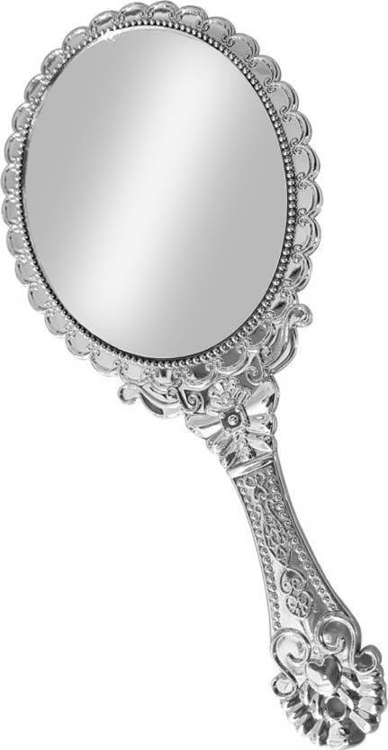Aasa Compact Mirror Cosmetic Hand Held Round Shape Aasa Compact Mirror Cosmetic Hand Held Round Shape For Women Silver In India