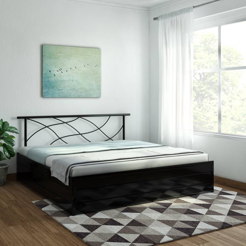 FurnitureKraft  Lucerne Metal King Hydraulic Bed