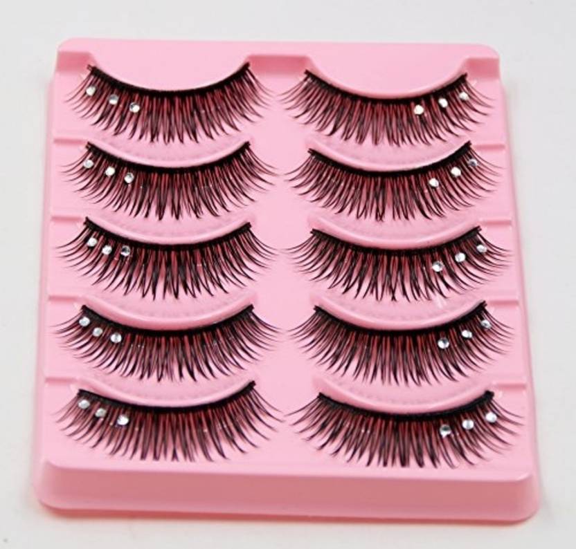 Sbe Crystal False Eyelashes Natural Bare Makeup Slim With Fake