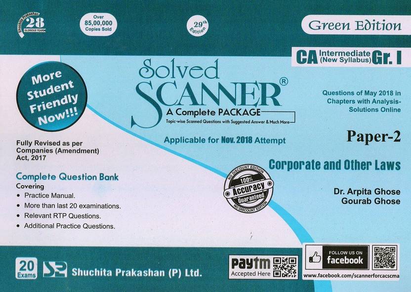 Solved Scanner CA Inter Group I (New Syllabus) Paper2 Corporate and