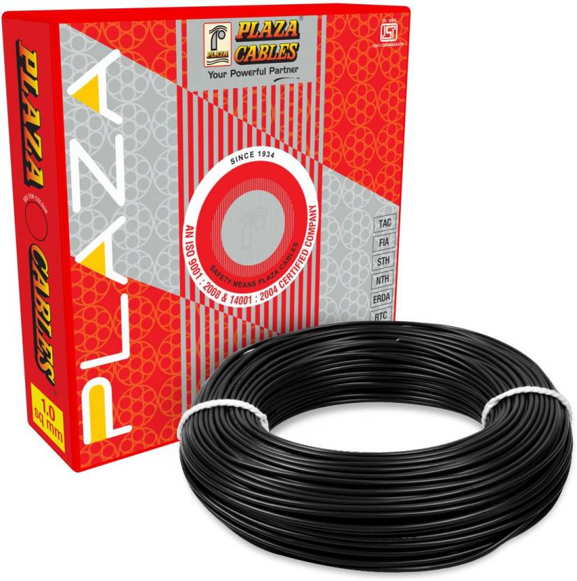 Plaza Pvc 6 Sq Mm Black 90 M Wire Price In India Buy Plaza Pvc 6