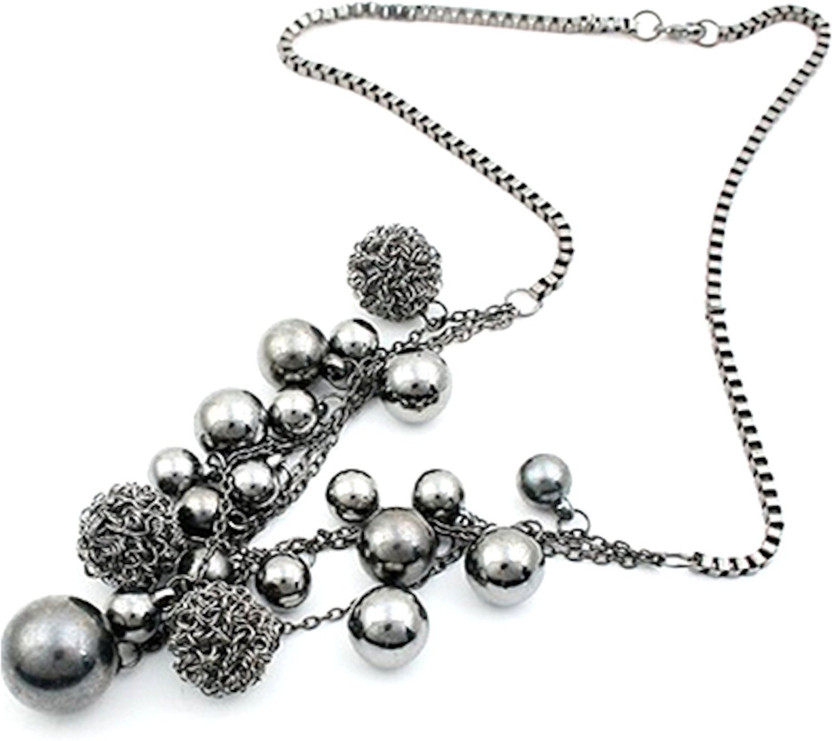 flipkart black metal necklace