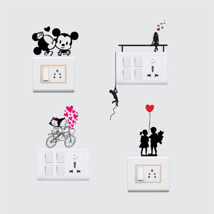 stickersyard medium love couple wall sticker & decal switch board