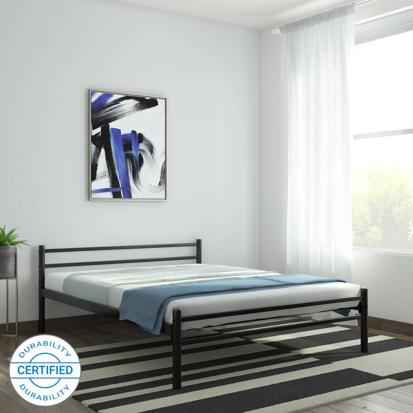 Furniturekraft Palermo Metal Queen Bed In India Furniturekraft Palermo Metal Queen Bed Finish Color Black