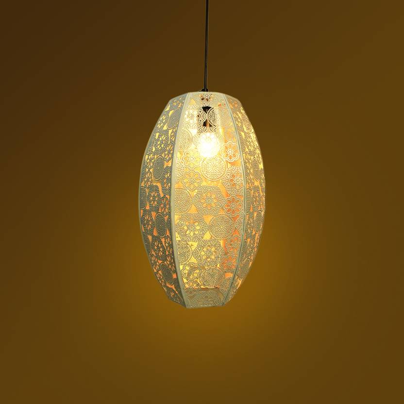 Gig Handicrafts White And Gold Turkish Hanging Pendant Light