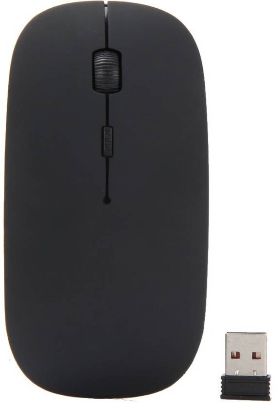 Wolfano Stylish Slim 2.4 GHz Optical Wireless Mouse Mice with USB Receiver for Macbook Computer PC Laptop Wireless Optical Mouse (USB, Black) Wireless ...