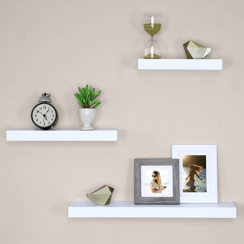 Driftingwood Floating White Wall Shelf For Living Room Set Of 3 Driftingwood Floating White Wall Shelf For Living Room Set Of 3 Wooden Number Shelves