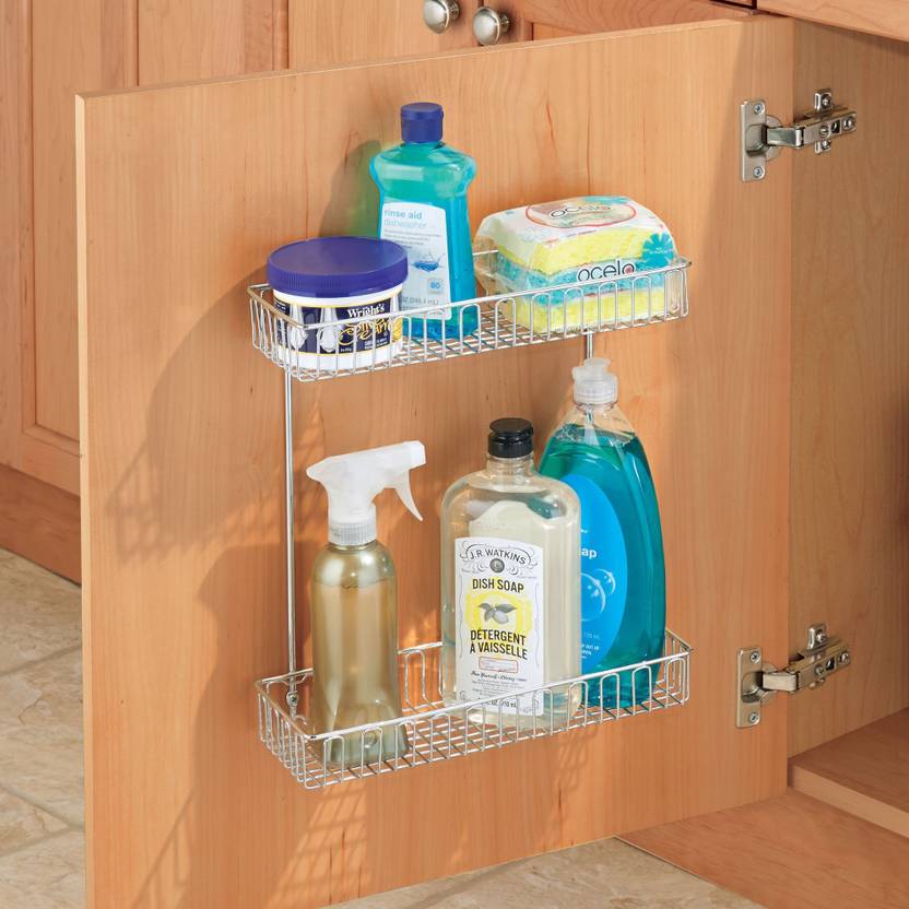Interdesign Classico Cabinet 2 Tier Organizer Steel Wall Shelf Interdesign Classico Cabinet 2 Tier Organizer Steel Wall Shelf Number Of Shelves Silver