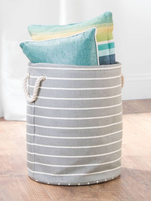 Interdesign Luca Storage Round Bin With Handles For Blankets
