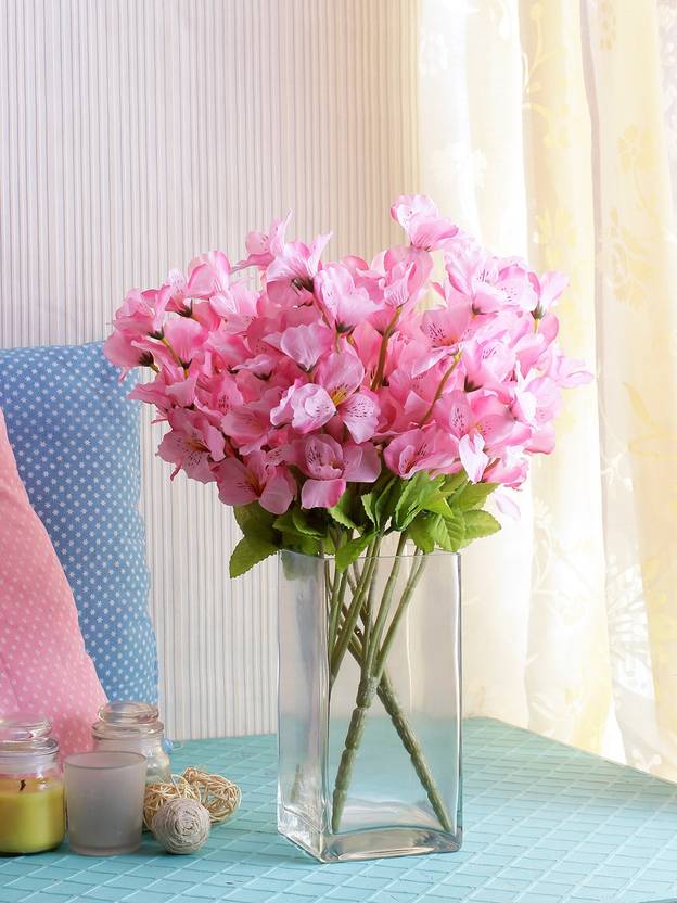 Fourwalls Artificial Gardenia Flower Bunches For Home Decor 5 Fourwalls Artificial Gardenia Flower Bunches For Home Decor 5 Branch 42 Cm Light