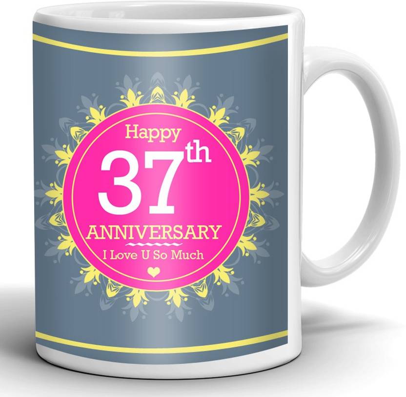 My Gifts Zone Beautiful For Anniversary Happy 37th I Love U So Much Ceramic Mug 350 Ml