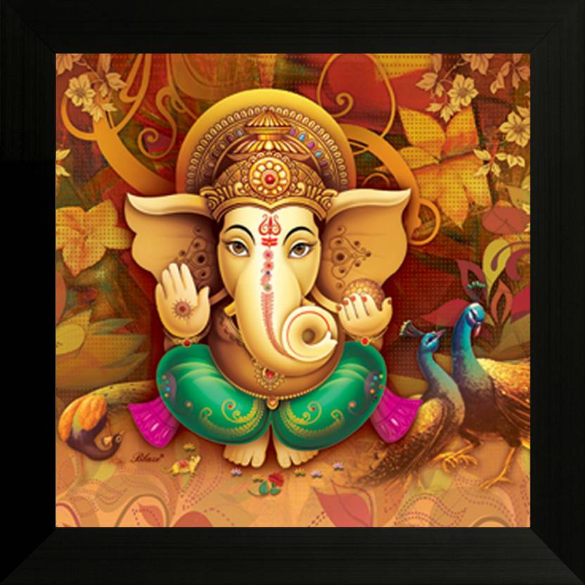 Saf Ganesh Framed Uv Digital Reprint Painting Price In India Buy