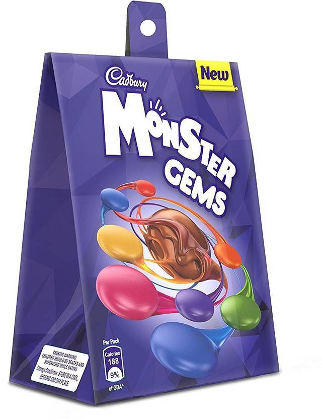 Cadbury Monster Gems Chocolate, 39.9 gm (Pack of 12) Brittles Price in