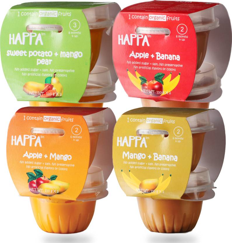 Happa Organic Baby Food Fruit Medley 3 Sweet Potato Mango
