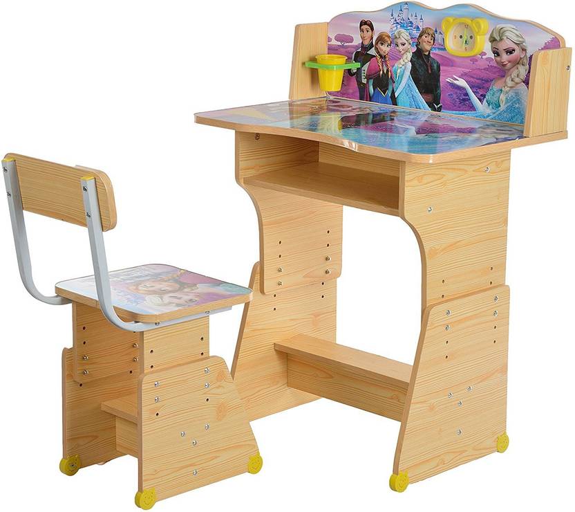 Iris Wooden Finish Frozen Kids Solid Wood Desk Chair Price In