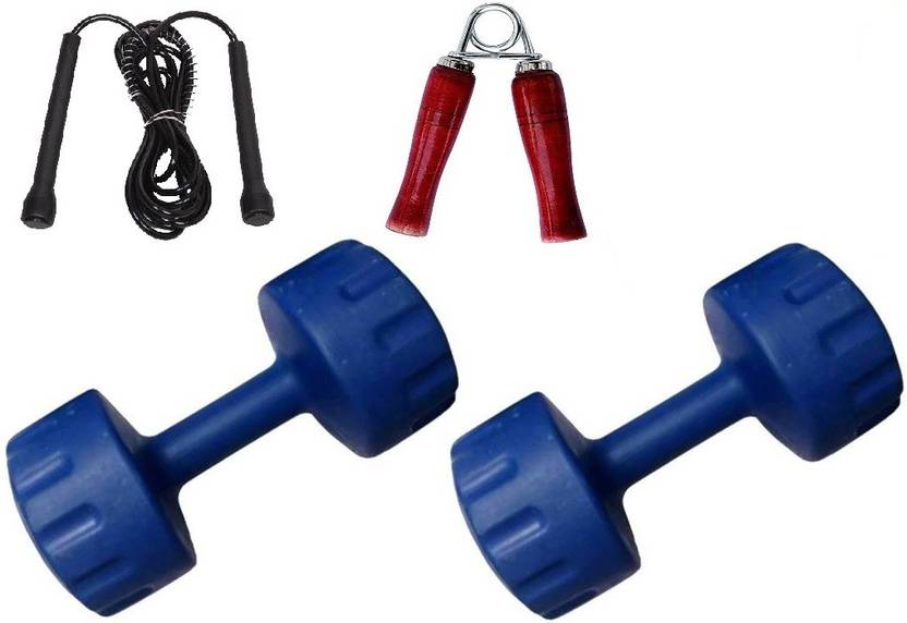 Woody Pro Pvc Dumbbell 6kg Home Gym Set 3kg X 2 Dumbbell Blue Fixed Weight Dumbbell 6 Kg 1 Pcs Rope And 1 Hand Grip 002 Home Gym Kit Buy Woody Pro