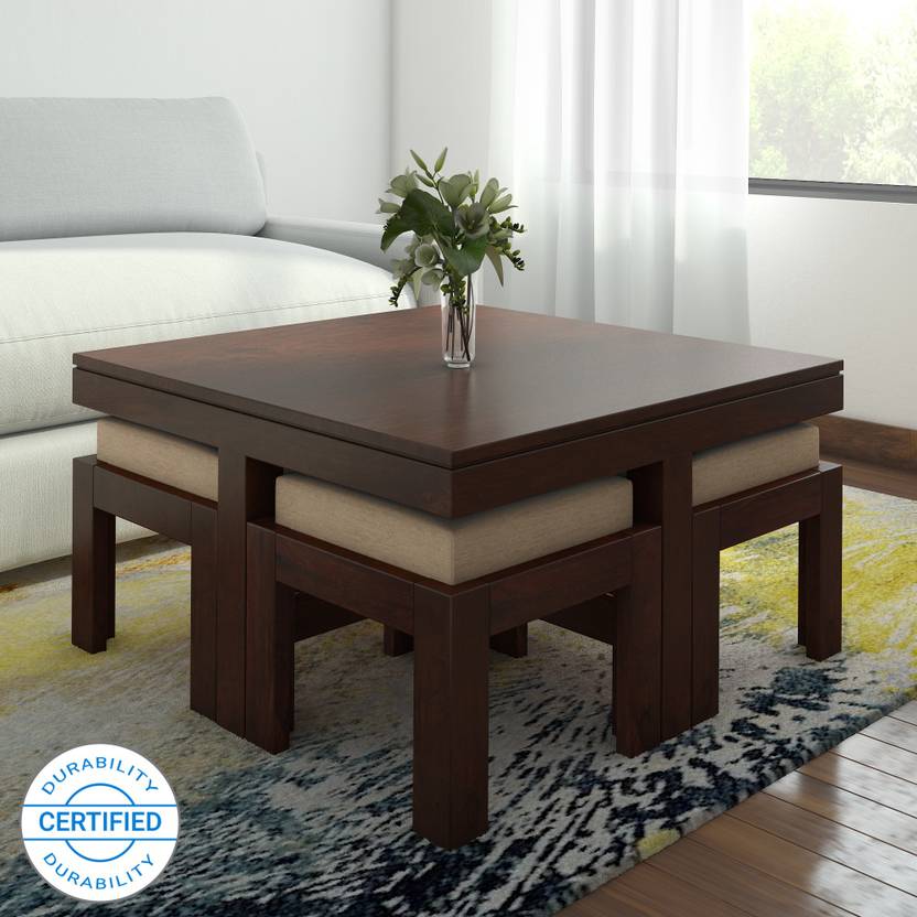 The Attic Kaliedo Sheesham Solid Wood Coffee Table (Finish Color - Espresso)