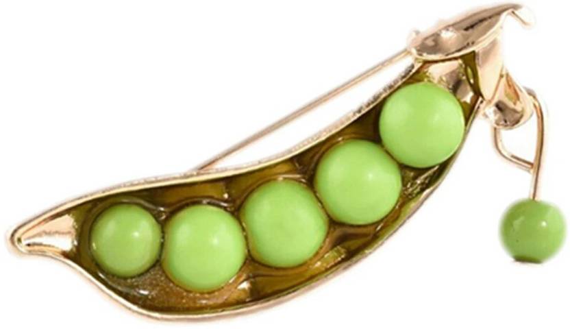Ticara Town Fashion statement cute green pea brooch Pin Ticara Town Fashion statement cute green pea brooch Pin